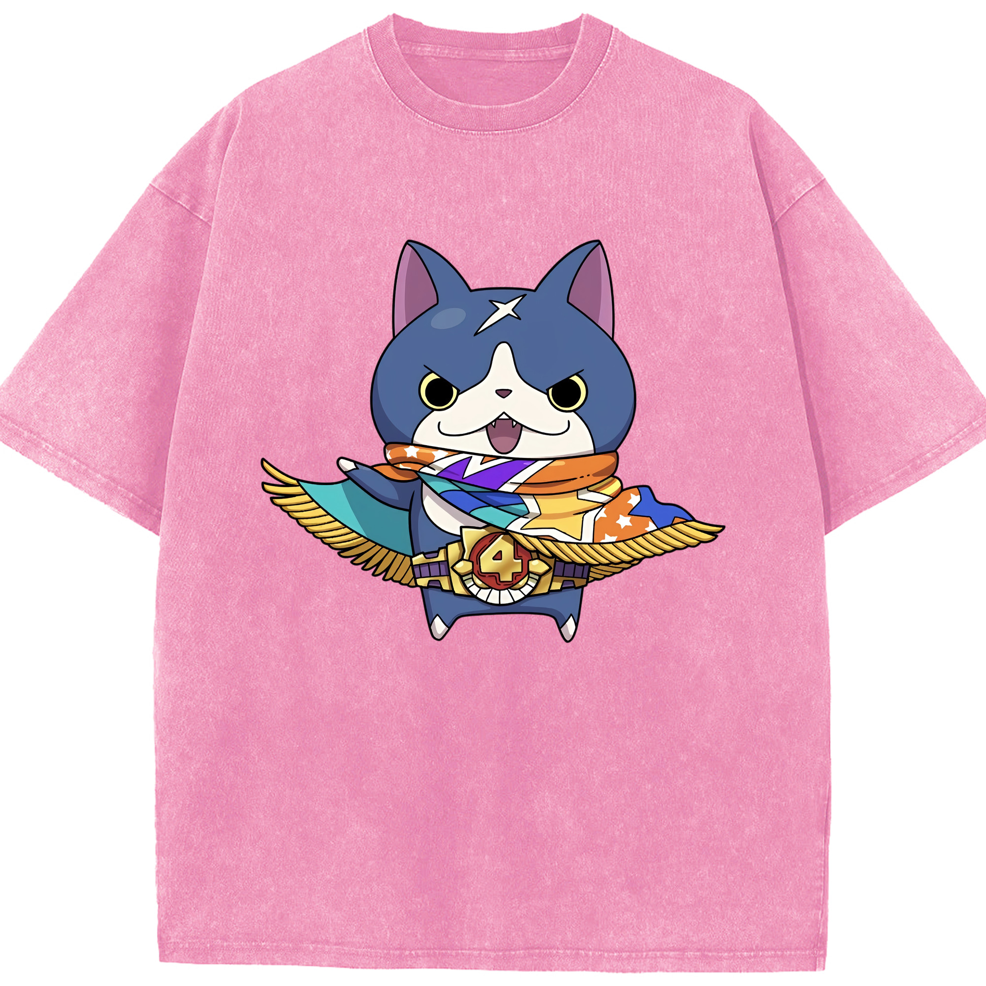 （画像用） 妖怪ウォッチ Yo-kai Watch 綿100% ヴィンテージ風 半袖Tシャツ（フロントプリント）